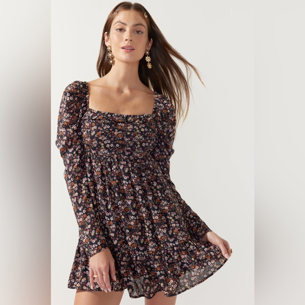 Pleated floral dress